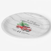  Rode Vrachtwagen Familienaam Kerstmis Papieren Bordje (Gekanteld)