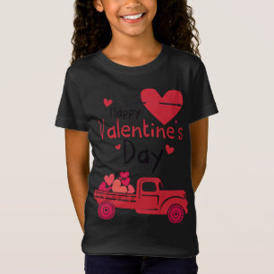 Rode Vrachtwagen Gelukkige Valentijnsdag Paar Matc T-shirt