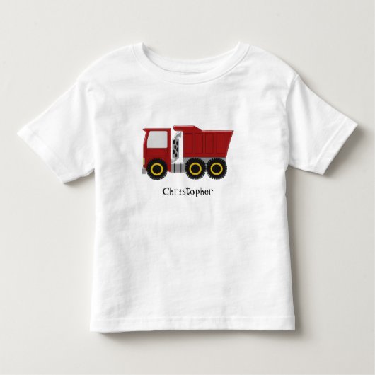 Rode Vrachtwagen gepersonaliseerd Kinder Shirts (Voorkant)