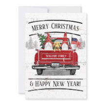  Rode Vrachtwagen Gnome Dog Patriottische Kerstmis