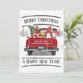  Rode Vrachtwagen Gnome Hondenpaar Patriottische X Feestdagenkaart (Staand voorkant)