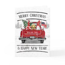  Rode Vrachtwagen Gnome Paar Hond Patriottisch