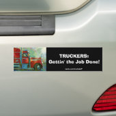 RODE VRACHTWAGEN GROTE RIG TRUCKERS BUMPERSTICKER (Op auto)