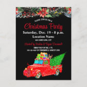 Rode vrachtwagen, hond, botanische kerstfeest Brie Briefkaart (Voorkant)