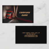 Rode Vrachtwagen in de Bewegings Kaart Visitekaartje (Voorkant / Achterkant)