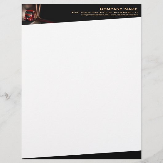 Rode vrachtwagen in het bewegingsbedrijf Letterhea Briefhoofd Sjabloon (Voorkant)