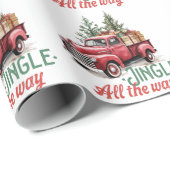  rode vrachtwagen Jingle helemaal Cadeaupapier (Rol Hoek)