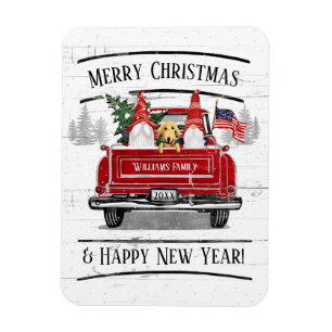 rode vrachtwagen kabouters hond patriottische ker magneet