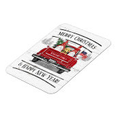 rode vrachtwagen kabouters hond patriottische ker magneet (Linkerzijde)