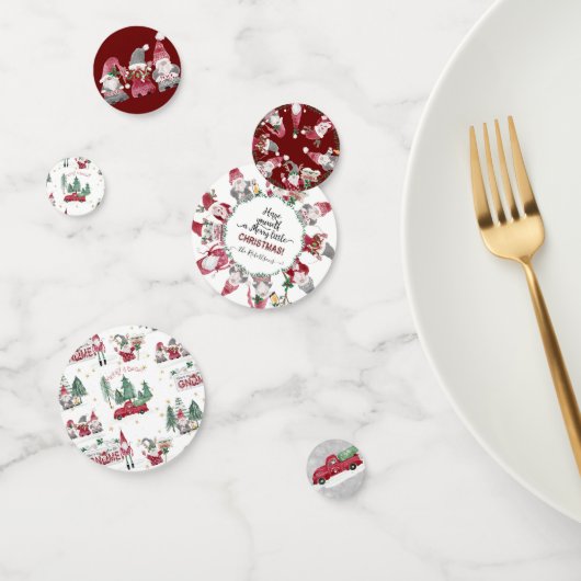 rode vrachtwagen kabouters vrolijk klein kerstfee confetti (Groep)