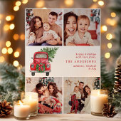  rode vrachtwagen | Kerst 4 Foto Vakantie Kaart