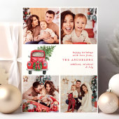  rode vrachtwagen | Kerst 4 Foto Vakantie Kaart