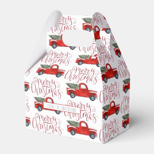  Rode Vrachtwagen Kerst Favor Gift Box Bedankdoosjes (Voorkant Zijde)