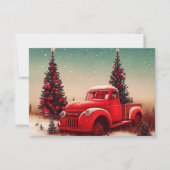  Rode Vrachtwagen Kerst Kaart (Voorkant)