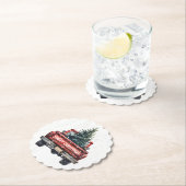  Rode Vrachtwagen Kerst Kartonnen Onderzetters (Insitu)