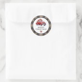  rode vrachtwagen Kerst retour adreslabels Ronde Sticker (Tas)