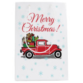 Rode  Vrachtwagen Kerst Speelgoed Vakantie Medium Cadeauzakje (Voorkant)
