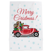 Rode  Vrachtwagen Kerst Speelgoed Vakantie Medium Cadeauzakje (Achterkant)