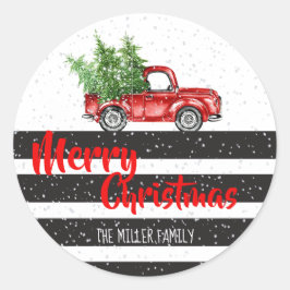 Rode Vrachtwagen Kerst stickers