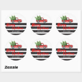 Rode Vrachtwagen Kerst stickers (Vel)