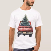 Rode Vrachtwagen Kerst T-shirt (Voorkant)