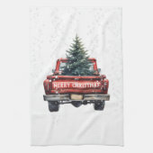  Rode Vrachtwagen Kerst Theedoek (Verticaal)