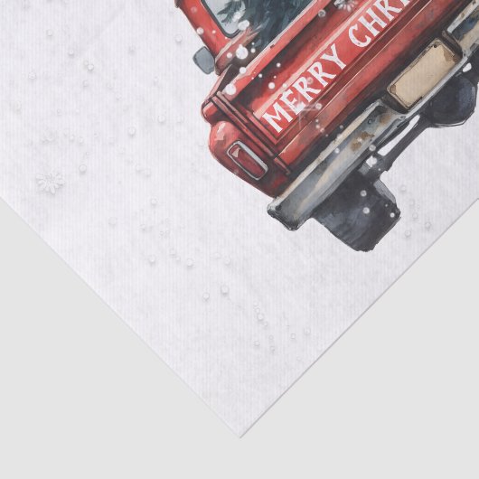 Rode Vrachtwagen Kerst Tissuepapier (Detail)