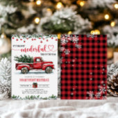 Rode vrachtwagen kerstboom Onederful 1e verjaardag Kaart