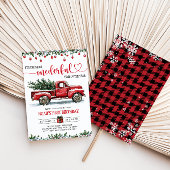 Rode vrachtwagen kerstboom Onederful 1e verjaardag Kaart