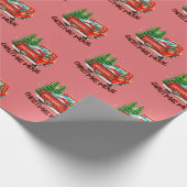  rode vrachtwagen kerstfilm cadeaupapier (Hoek)