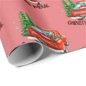  rode vrachtwagen kerstfilm cadeaupapier (Rol Hoek)