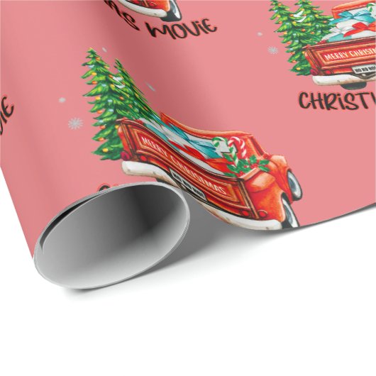  rode vrachtwagen kerstfilm cadeaupapier (Rol Hoek)