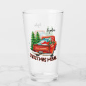  rode vrachtwagen kerstfilm glas (Achterkant)