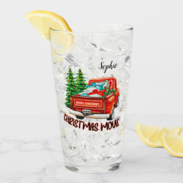 rode vrachtwagen kerstfilm glas