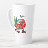 rode vrachtwagen kerstfilm latte mok (Linkerhoek)