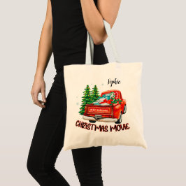 rode vrachtwagen kerstfilm tote bag