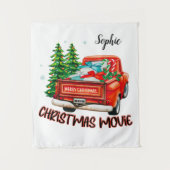  rode vrachtwagen kerstfilm wandkleed (Voorkant)