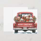 rode vrachtwagen Kerstkaart met platte afbeelding (Voorkant / Achterkant)