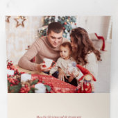 rode vrachtwagen Kerstmis Foto Drieluik Wenskaart (Binnenzijde eerst)