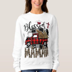 Rode vrachtwagen Leopard gezegend Mamaw beste cade Trui