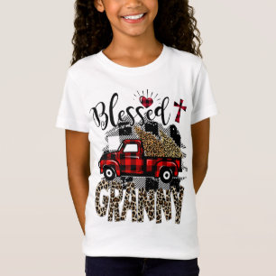 Rode vrachtwagen Leopard gezegend Oma beste cadeau T-shirt
