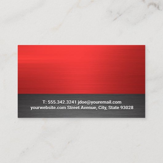 rode vrachtwagen | Levering Visitekaartje (Achterkant)