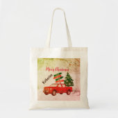 Rode Vrachtwagen Matching rustieke  Vrolijk Kerstf Tote Bag (Voorkant)