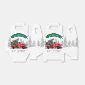 rode vrachtwagen Merry Christmas familienaam Bedankdoosjes (Uitgevouwen)