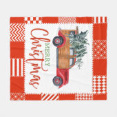  rode vrachtwagen Merry Kerstmis Blanket Fleece Deken (Voorkant (Horizontaal))