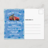  Rode Vrachtwagen met Honden Kerstfeest Uitnodiging Briefkaart (Achterkant)