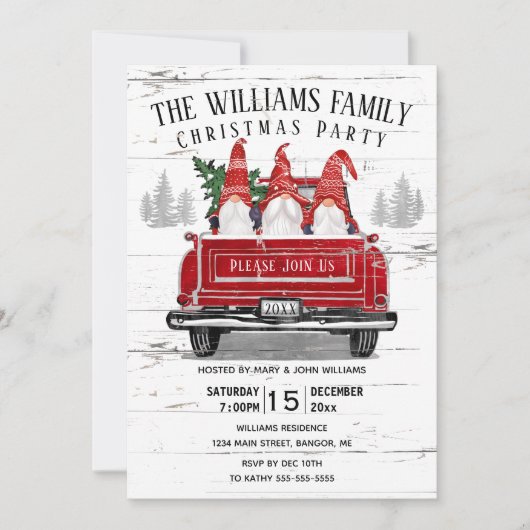  Rode Vrachtwagen met kerst Kaart (Voorkant)