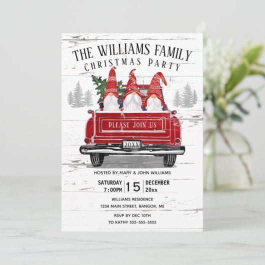  Rode Vrachtwagen met kerst Kaart (Staand voorkant)