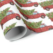 Rode vrachtwagen met kerstboom cadeaupapier (Rol Hoek)