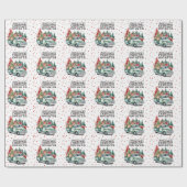 rode vrachtwagen met kerstboom cadeaupapier (Vlak)